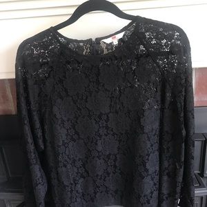 Black lace blouse.